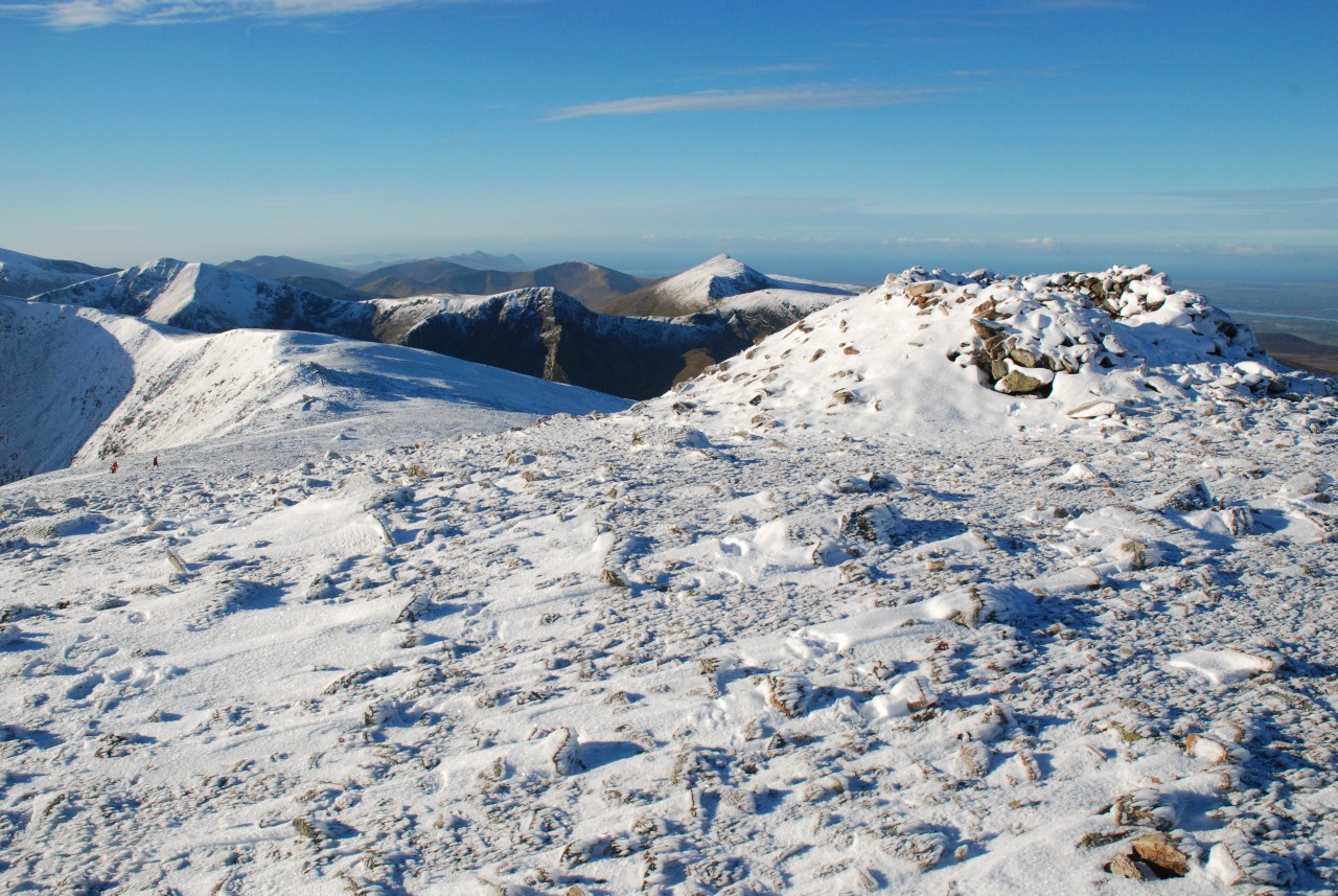 Prehistoric cairns between Carnedd Dafydd and Pen Yr Ole Wen - copyright John G Roberts